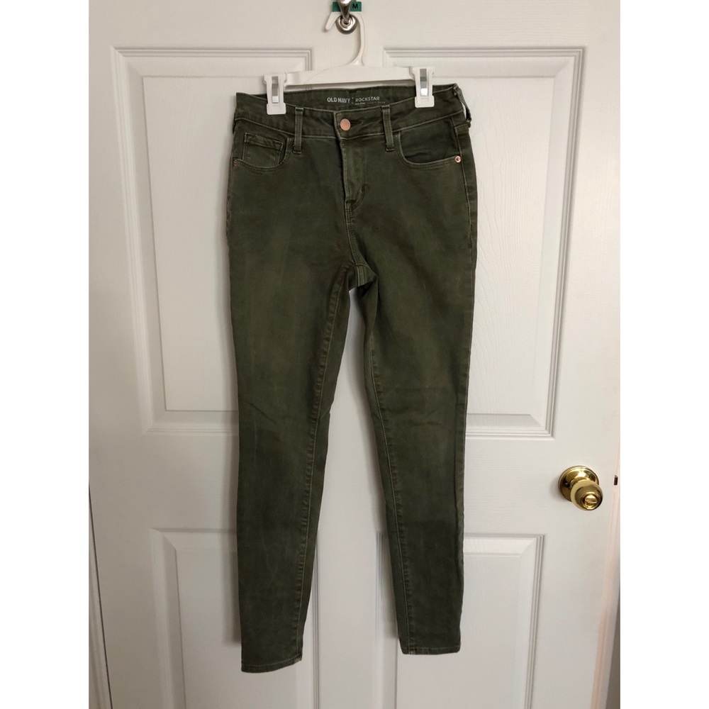Old Navy Olive-Color Rockstar Jeans